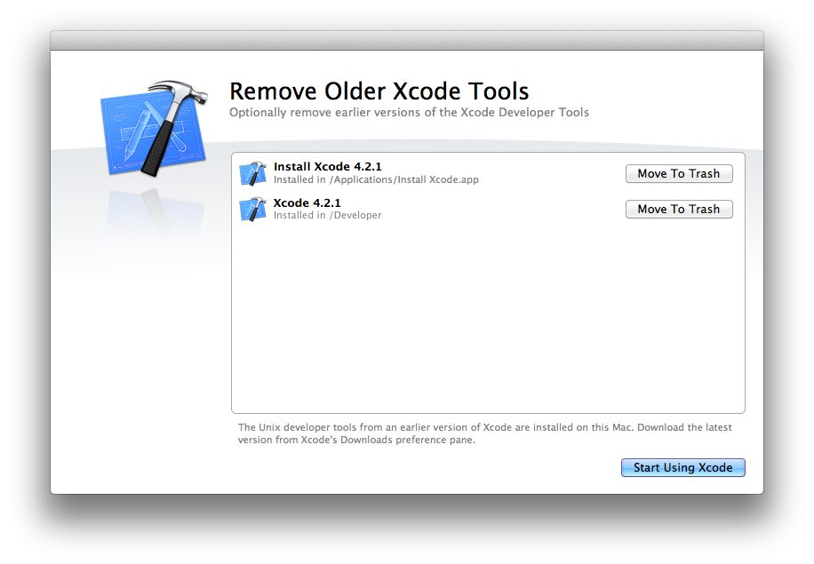 Xcode move to Trash